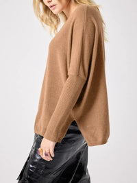 Pull poncho Notshy Faustine Camel Chiné