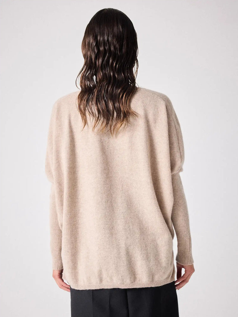 Pull poncho Notshy Faustine Terre Fumée