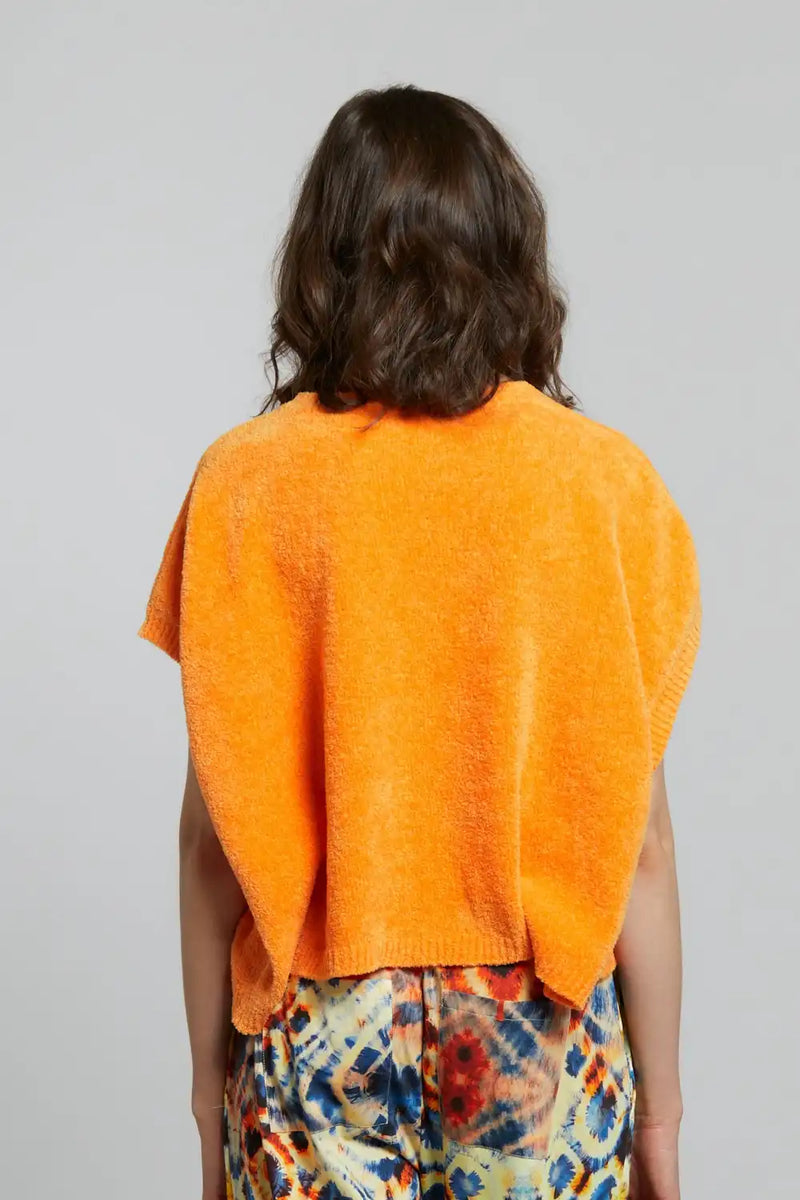 Pull sans manches Maevy Peluche Orange