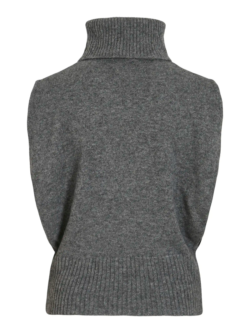 Pull sans manches Rouge by Vila Vicleo Medium Grey Melange