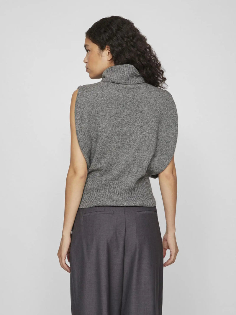 Pull sans manches Rouge by Vila Vicleo Medium Grey Melange