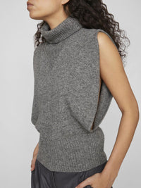 Pull sans manches Rouge by Vila Vicleo Medium Grey Melange