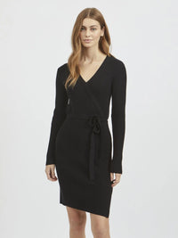 Robe vila viril manches longues en maille noir