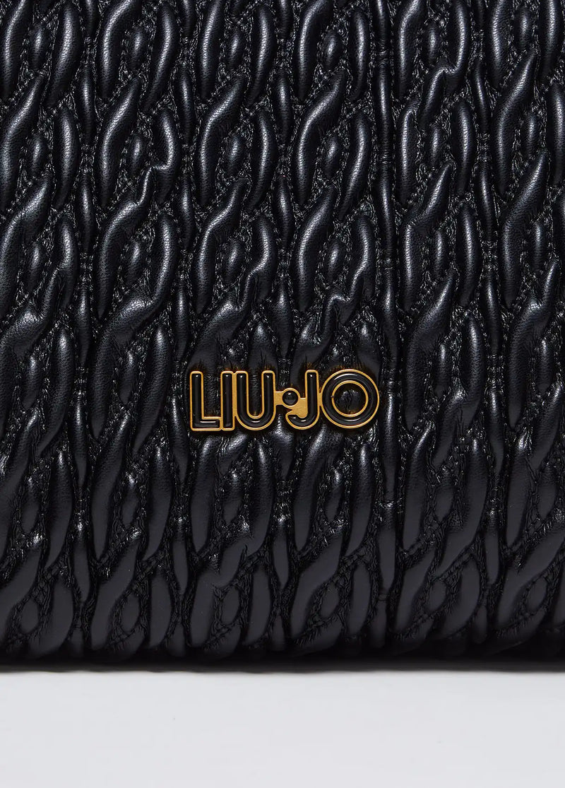 Sac Shopper Liu Jo matelassé avec pochette Nero