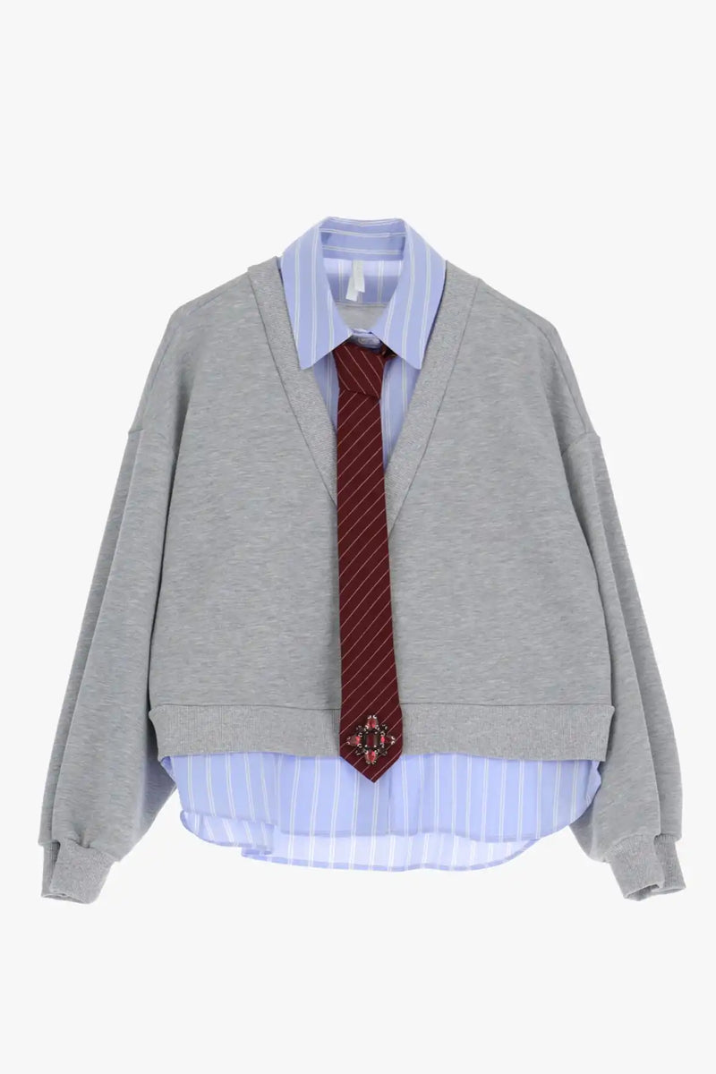 Sweat Imperial chemise cravate Grigio Chiaro