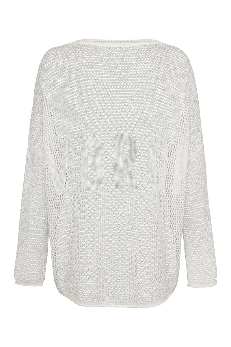 Sweat Liv Bergen crochet "LVBRGN" Offwhite