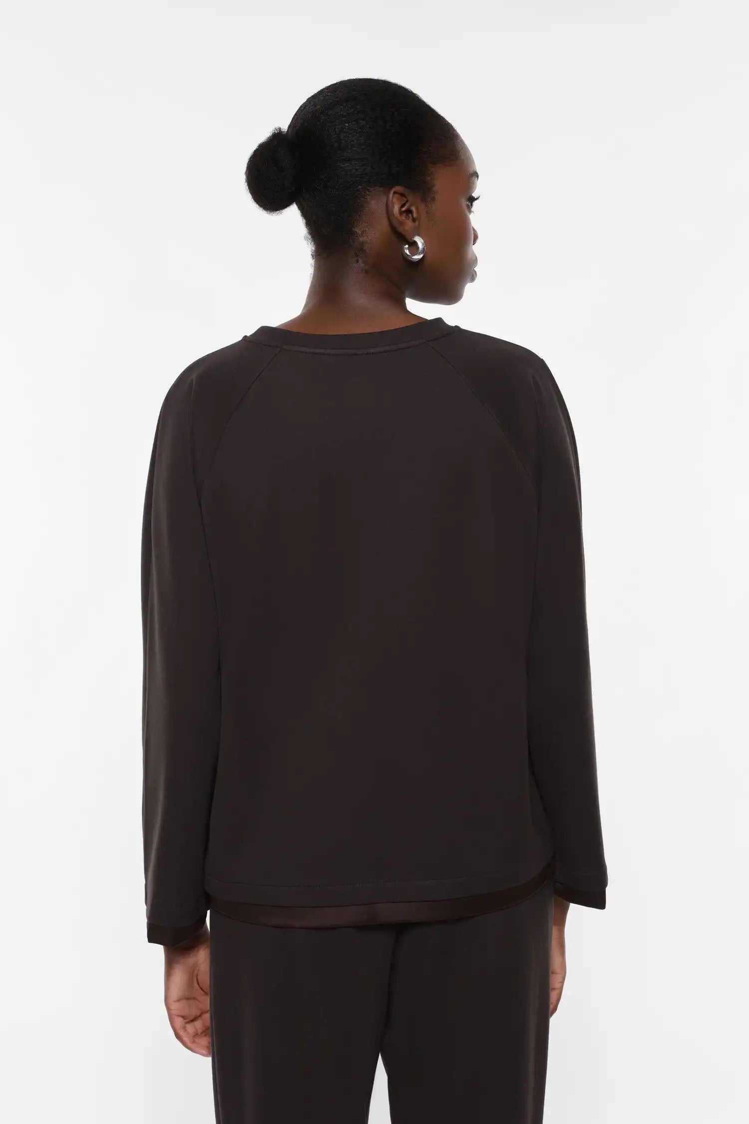 Sweat Imperial détail satin Brown