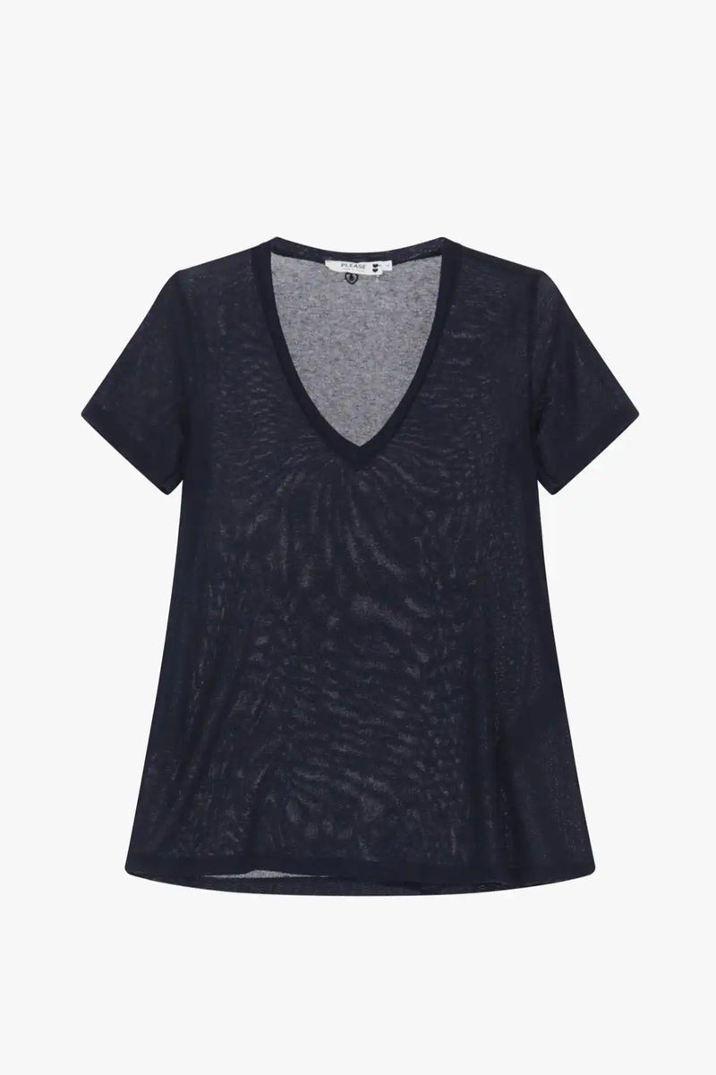 T-shirt Please à paillettes Ice Navy