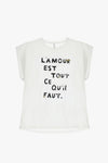 T-shirt Imperial "L'amour est tout ce qu'il faut" Bianco