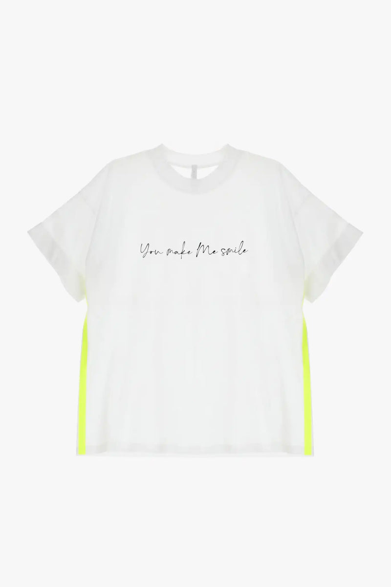 T-shirt Imperial "You make me smile" Bianco