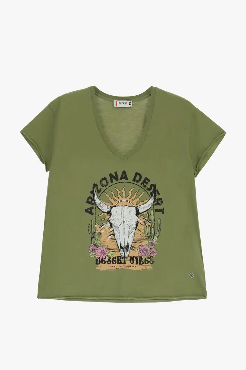 T-shirt Please "Arizona Desert" Moss Stone