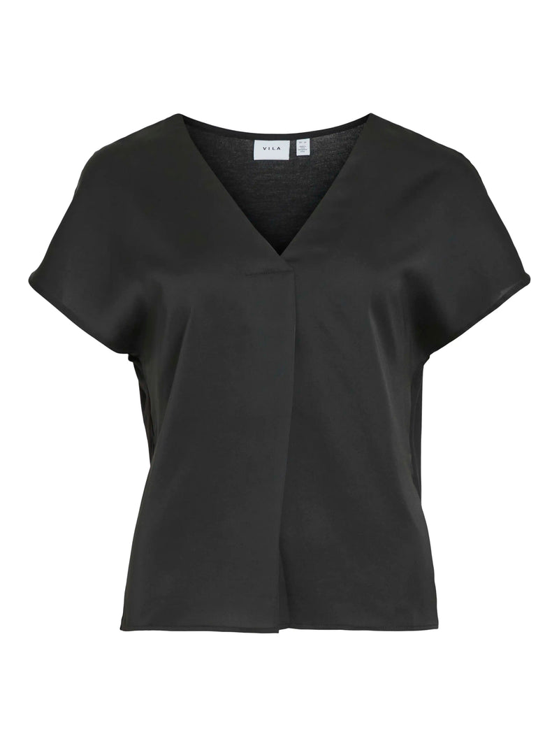 Top Vila Viellette satiné Black