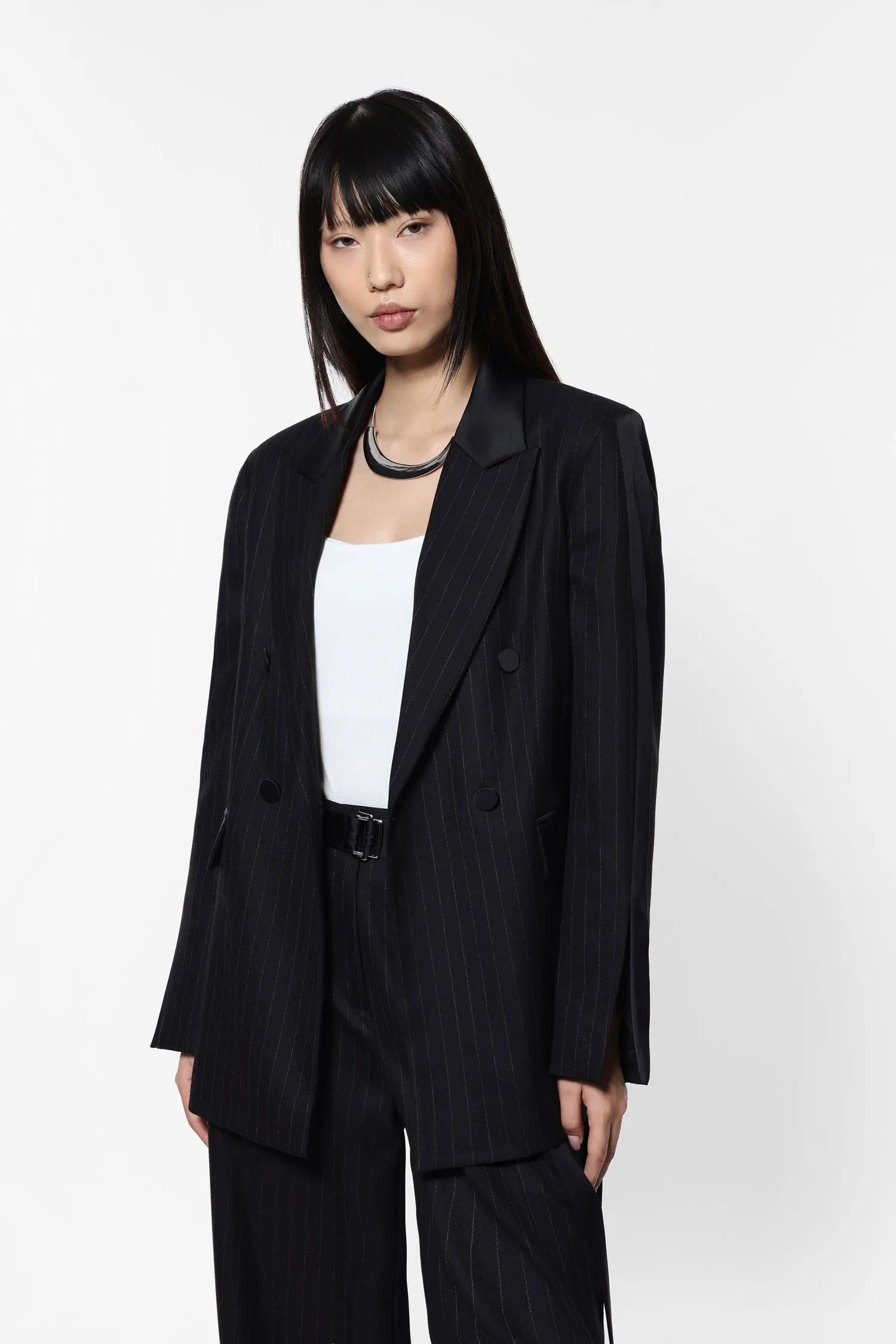 Blazer Imperial croisé à rayures Nero