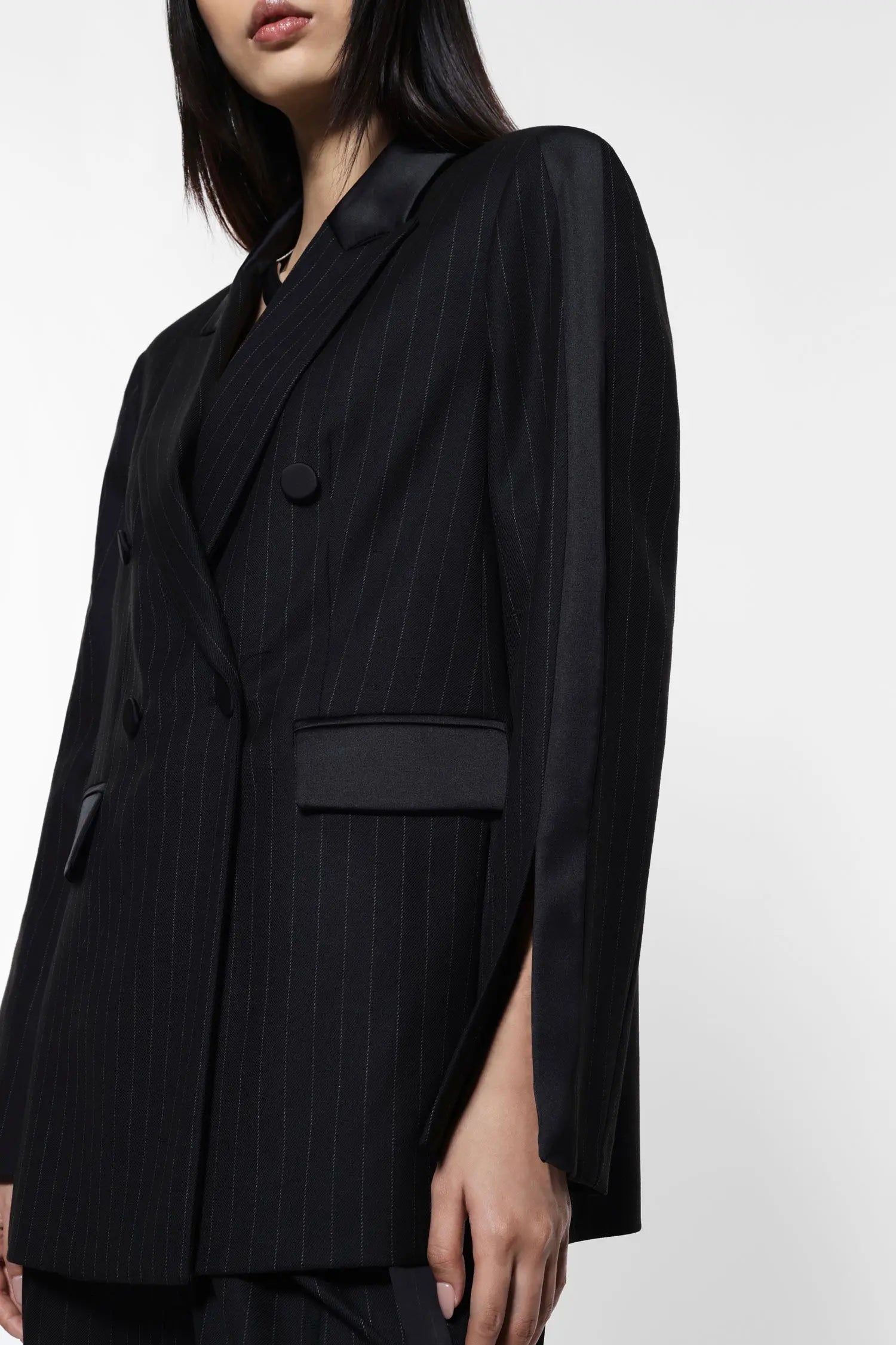 Blazer Imperial croisé à rayures Nero