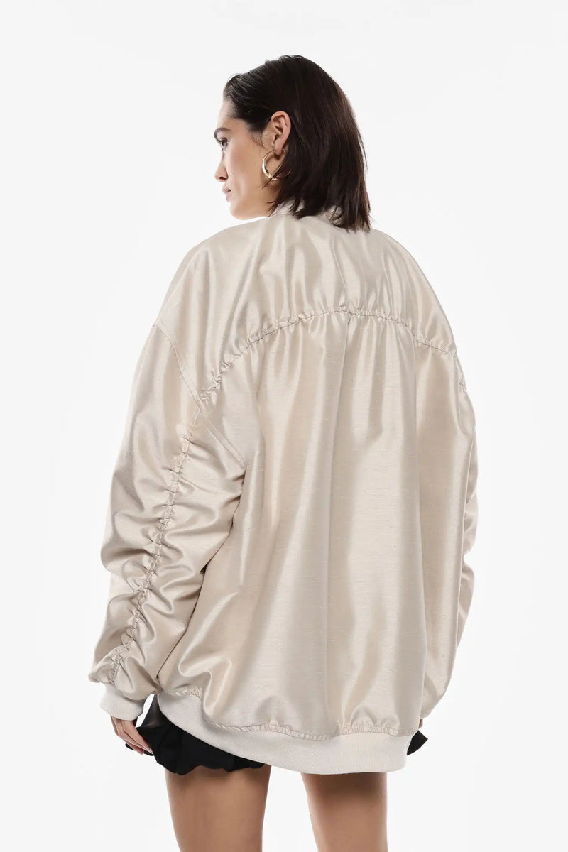 Blouson oversize Imperial bomber Satin Champagne