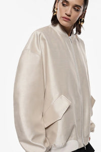 Blouson oversize Imperial bomber Satin Champagne