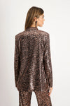 Chaqueta de lentejuelas de leopardo Imperial Beige/Nero